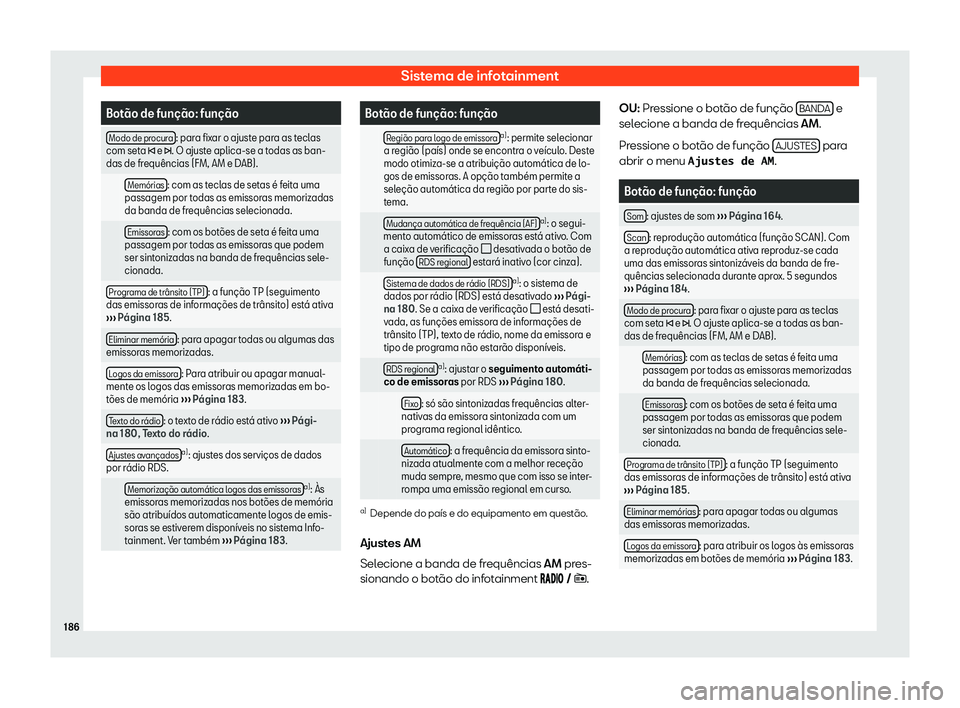 Seat Arona 2019 Manual do proprietário (in Portuguese) Sistema de infotainment
Bot Seat Arona 2019 Manual do proprietário (in Portuguese) Sistema de infotainment
Bot
