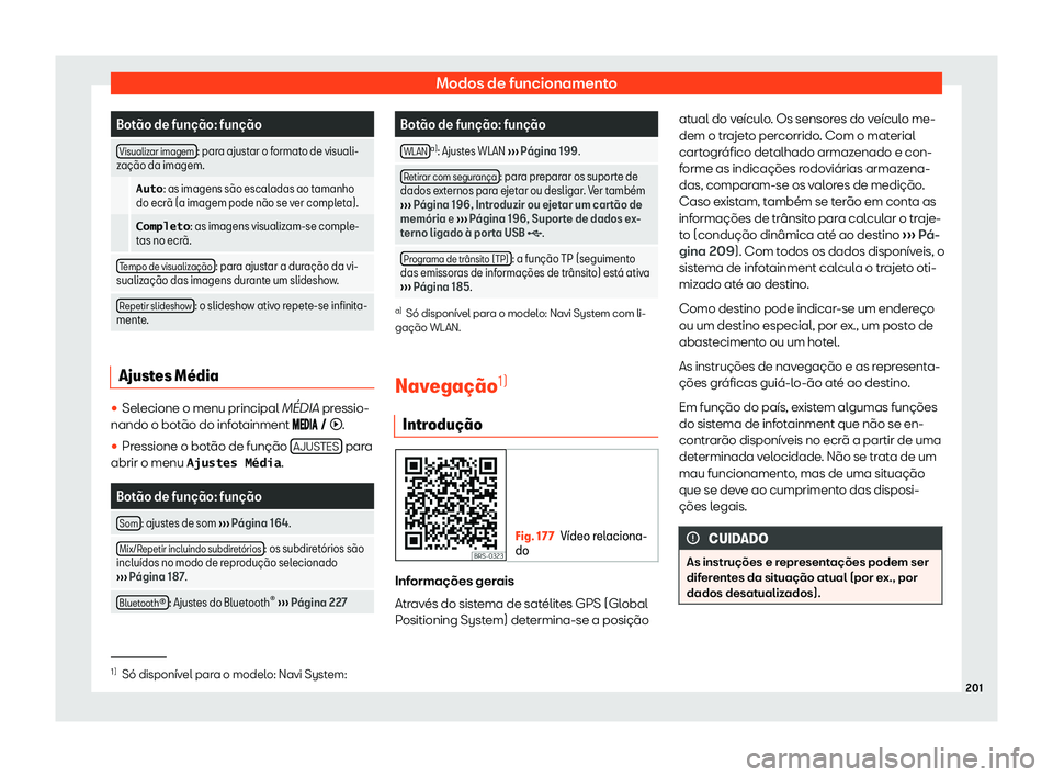 Seat Arona 2019  Manual do proprietário (in Portuguese)  Modos de funcionamento
Bot