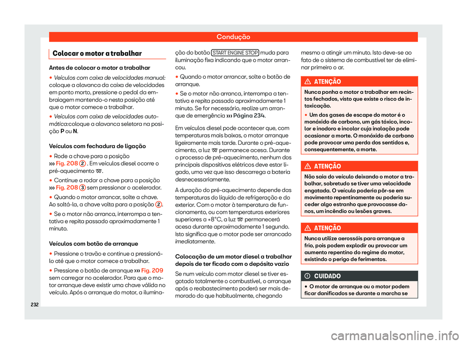 Seat Arona 2019  Manual do proprietário (in Portuguese)  Condu