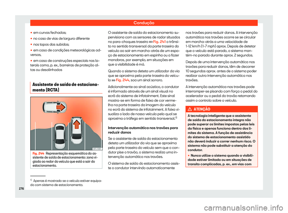 Seat Arona 2019 Manual do proprietário (in Portuguese) Condu Seat Arona 2019 Manual do proprietário (in Portuguese) Condu