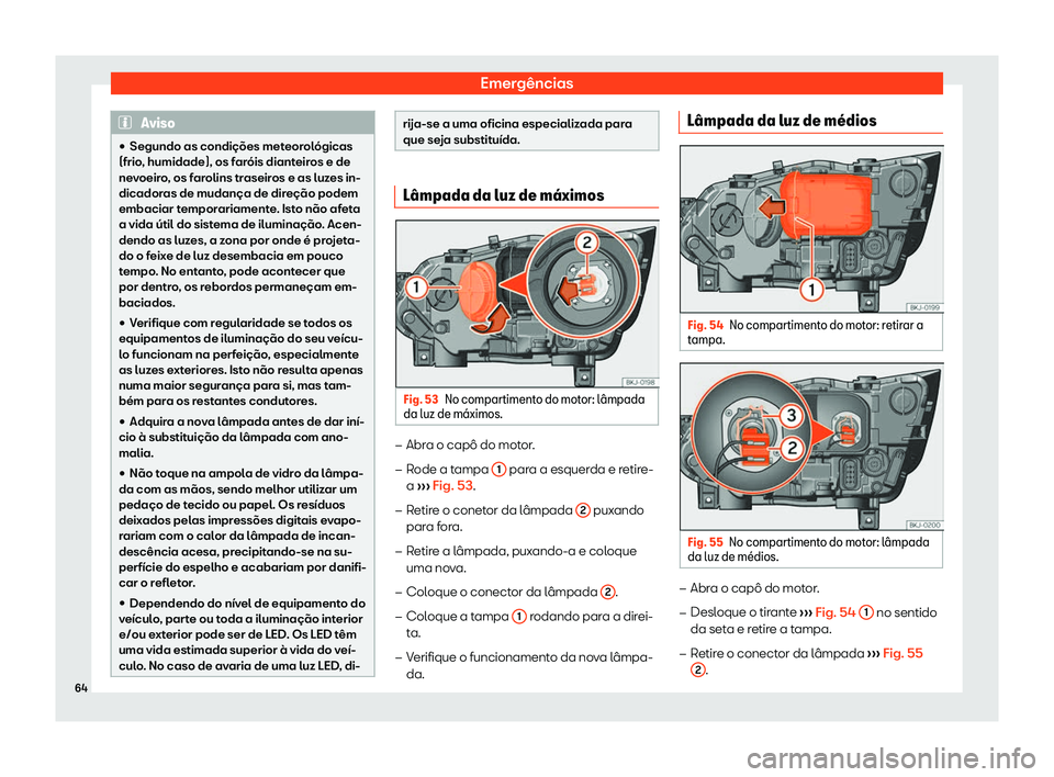 Seat Arona 2019  Manual do proprietário (in Portuguese)  Emerg