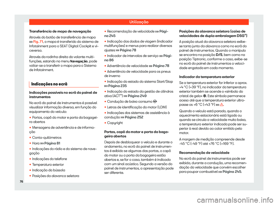Seat Arona 2019  Manual do proprietário (in Portuguese)  Utiliza