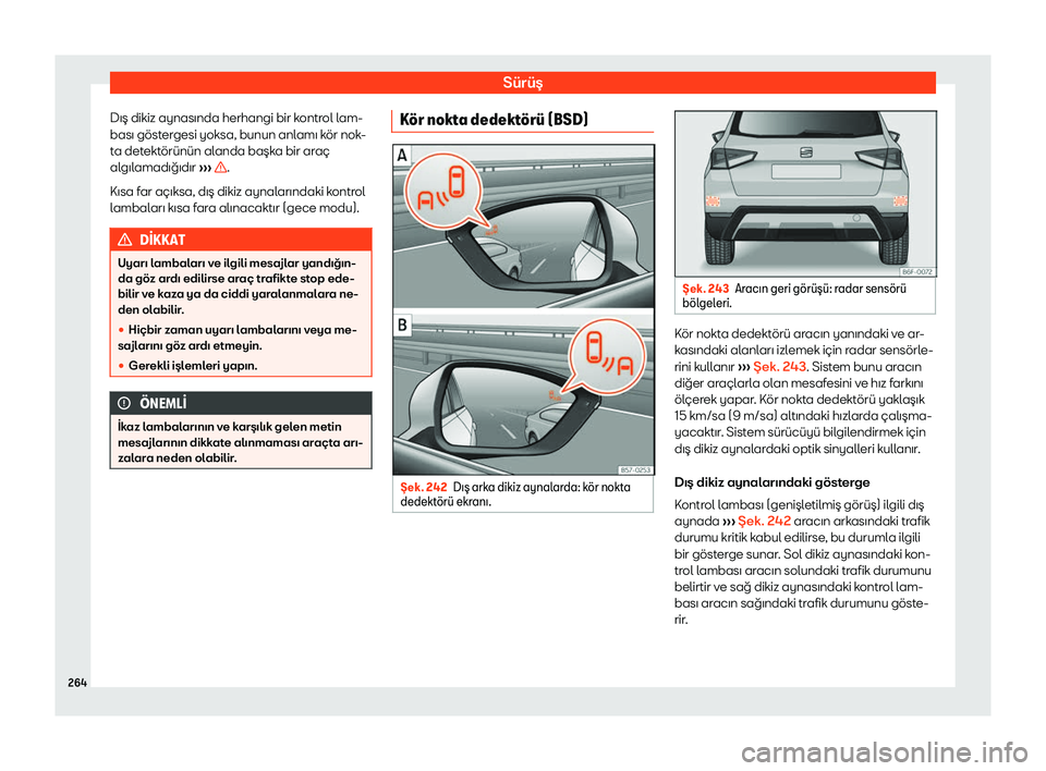 Seat Arona 2019 Kullanım Kılavuzu (in Turkish) S Seat Arona 2019 Kullanım Kılavuzu (in Turkish) S