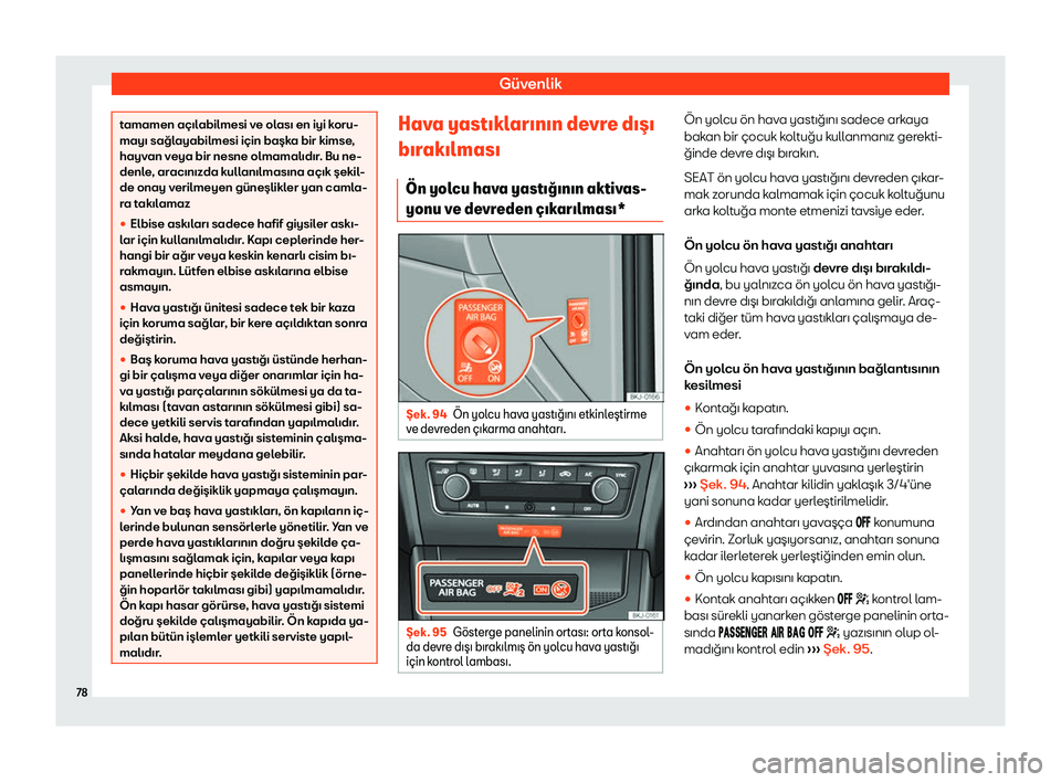 Seat Arona 2019  Kullanım Kılavuzu (in Turkish) G