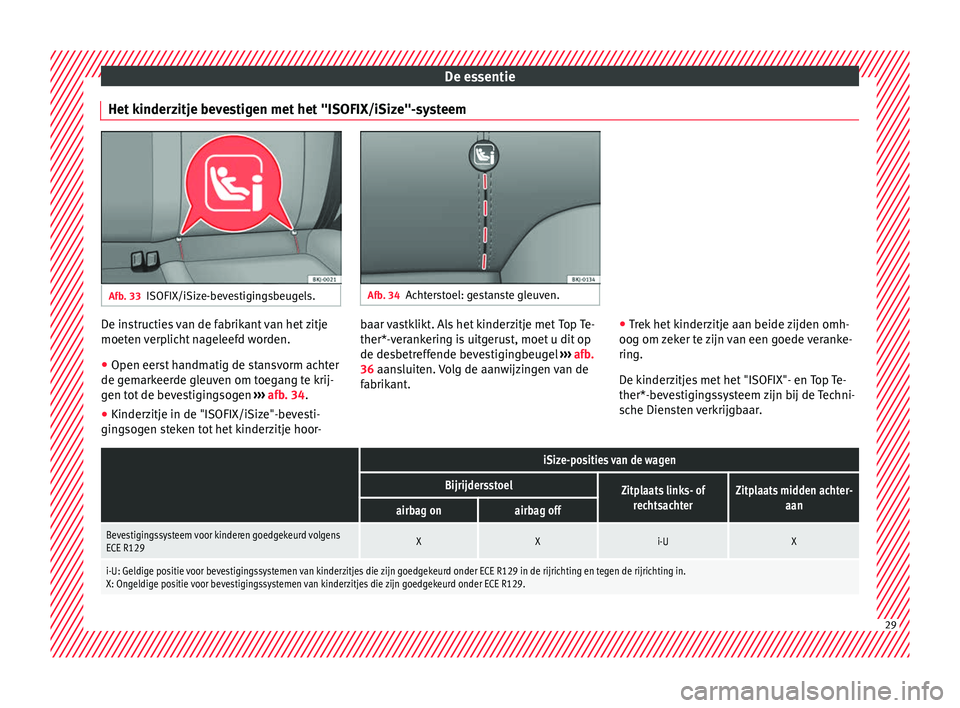 Seat Arona 2018 Handleiding (in Dutch) De essentie
Het kinderzitje bevestigen met het "ISOFIX/iSize"-systeem Afb. 33
ISOFIX/iSize-bevestigingsbeugels. Afb. 34
Achterstoel: gestanste gleuven. De instructies van de fabrikant van het Seat Arona 2018 Handleiding (in Dutch) De essentie
Het kinderzitje bevestigen met het "ISOFIX/iSize"-systeem Afb. 33
ISOFIX/iSize-bevestigingsbeugels. Afb. 34
Achterstoel: gestanste gleuven. De instructies van de fabrikant van het