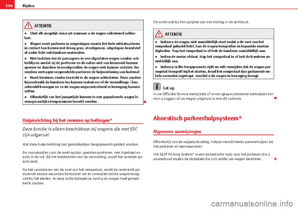 Seat Altea 2015 Handleiding (in Dutch) Seat Altea 2015 Handleiding (in Dutch)