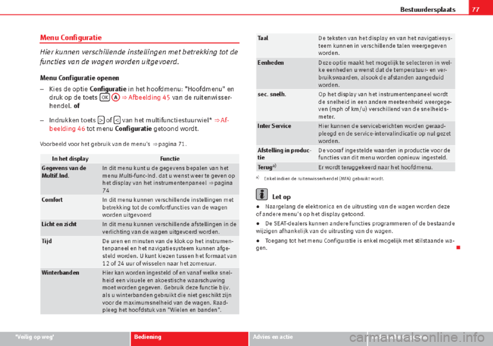 Seat Altea 2015 Handleiding (in Dutch) Seat Altea 2015 Handleiding (in Dutch)