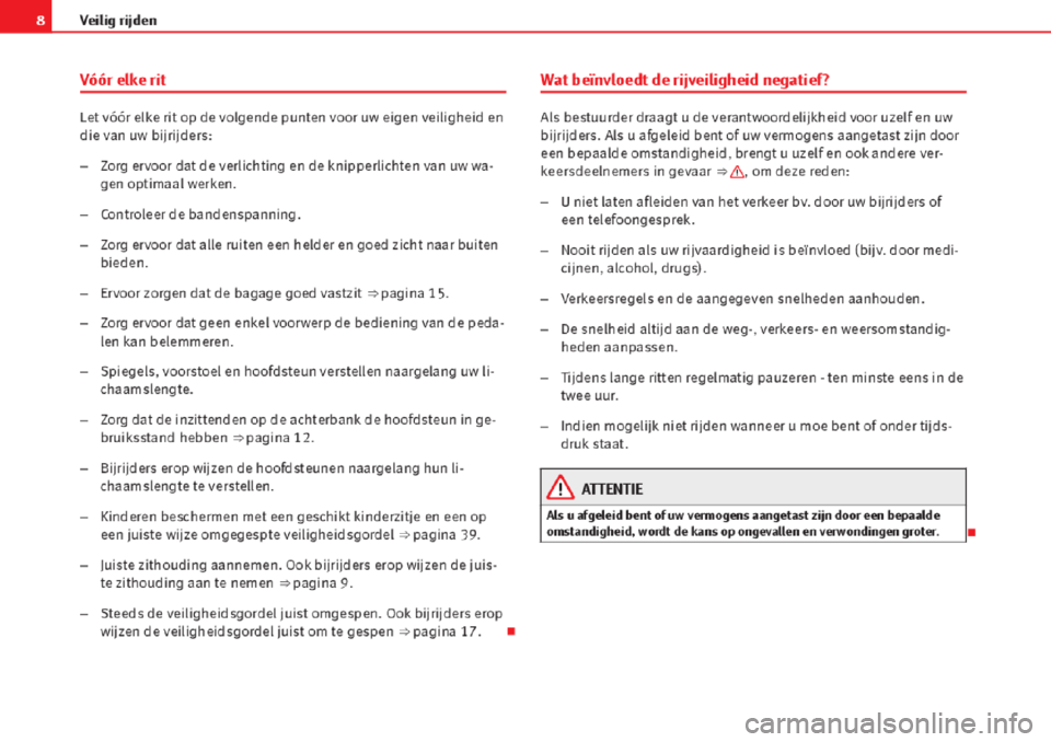 Seat Altea 2015 Handleiding (in Dutch) Seat Altea 2015 Handleiding (in Dutch)