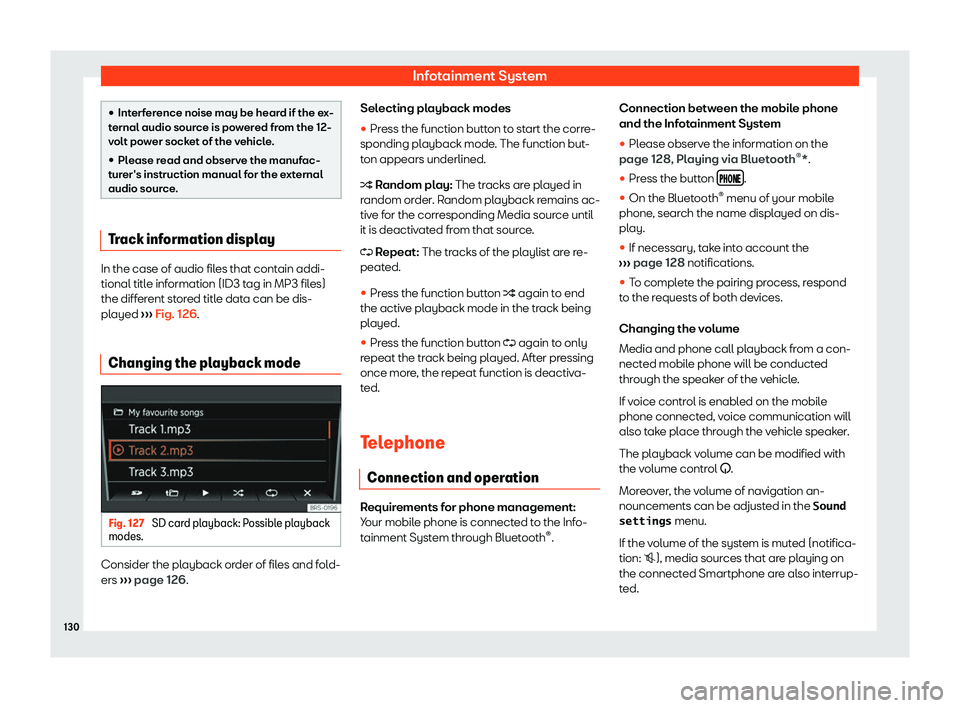 Seat Mii electric 2019  Owners Manual Infotainment System

