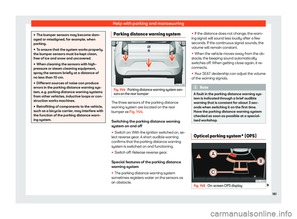 Seat Mii electric 2019  Owners Manual Help with parking and manoeuvring
