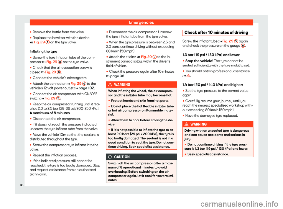 Seat Mii electric 2019 Owners Guide Emergencies
