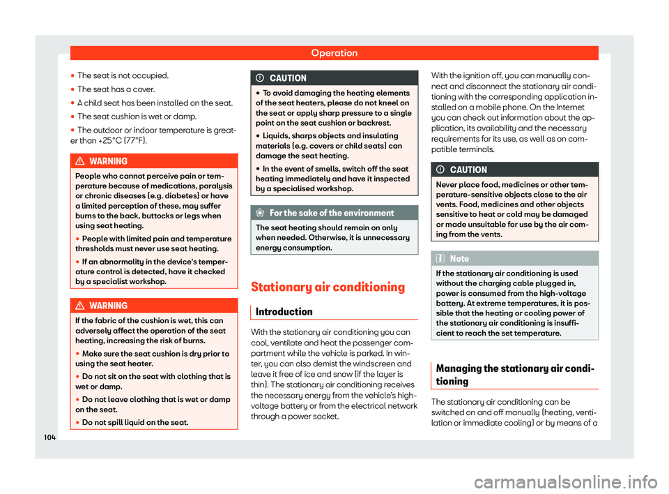 Seat Mii electric 2020  Owners manual Operation
