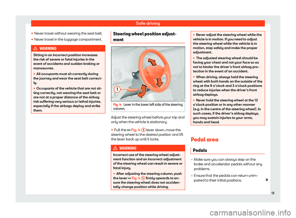 Seat Mii electric 2020 User Guide Safe driving
