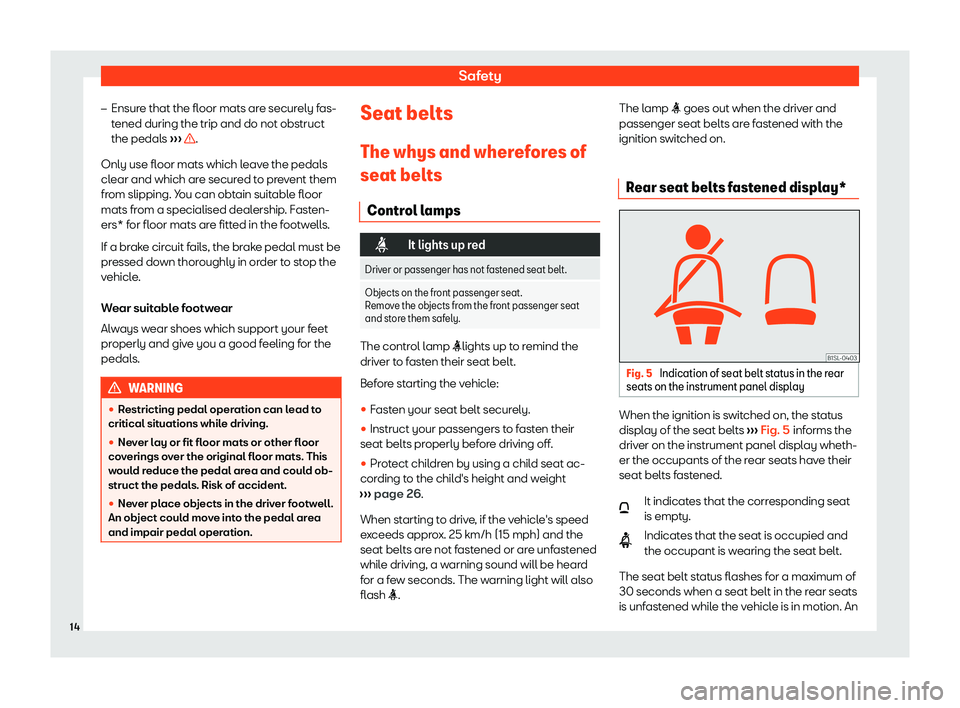 Seat Mii electric 2020 User Guide Safety
�