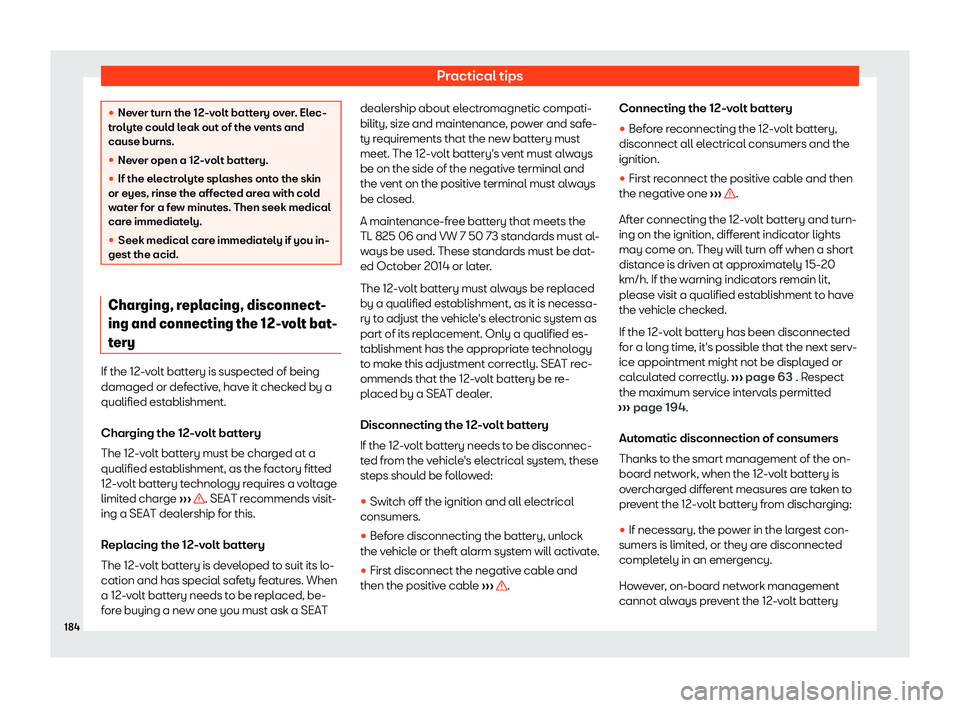 Seat Mii electric 2020  Owners manual Practical tips
