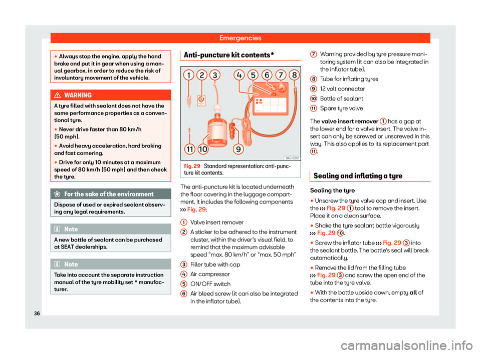Seat Mii electric 2020 Owners Guide Emergencies
