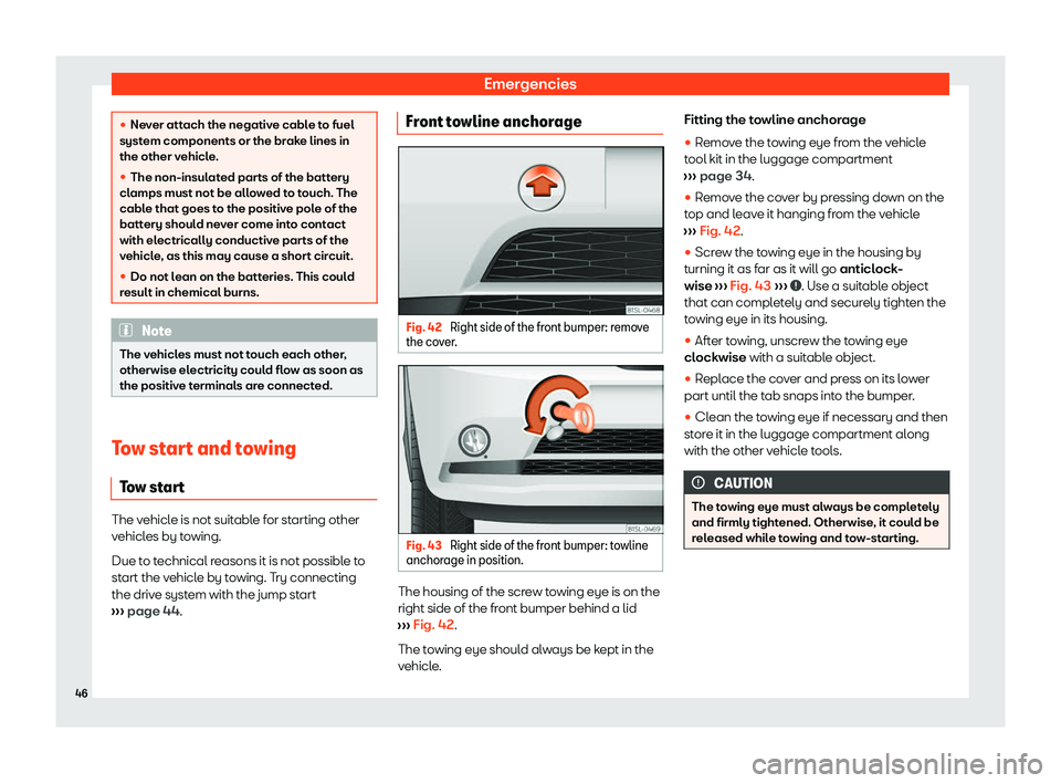 Seat Mii electric 2020 Service Manual Emergencies
