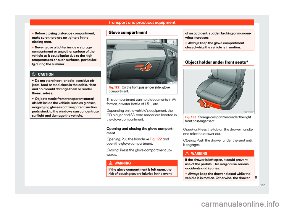 Seat Ibiza 2020  Owners manual Transport and practical equipment
