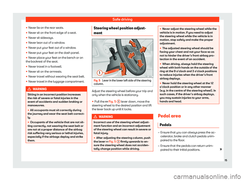 Seat Ibiza 2020 User Guide Safe driving
