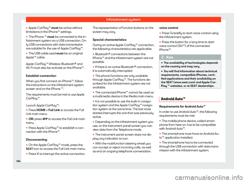 Seat Ibiza 2020  Owners manual Infotainment system
