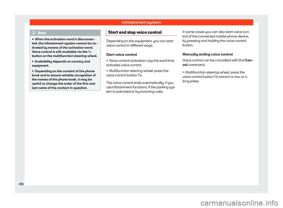 Seat Ibiza 2020  Owners manual Infotainment system
Note
