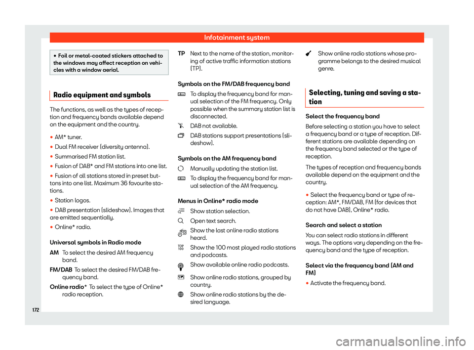 Seat Ibiza 2020  Owners manual Infotainment system
