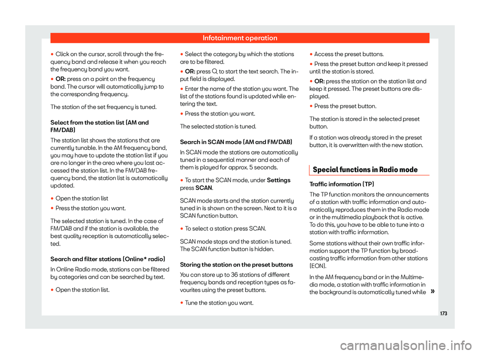 Seat Ibiza 2020  Owners manual Infotainment operation
