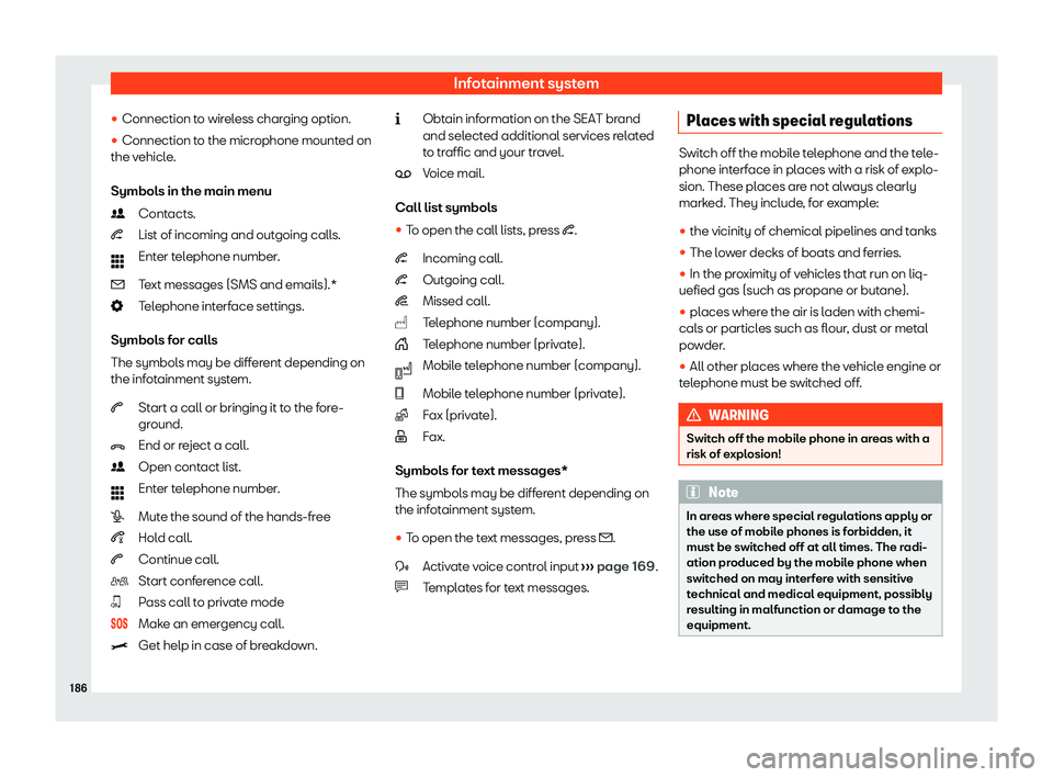 Seat Ibiza 2020  Owners manual Infotainment system
