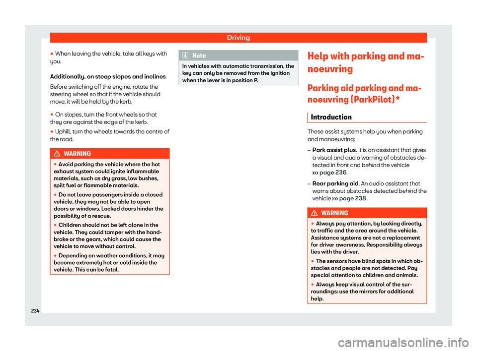 Seat Ibiza 2020  Owners manual Driving
