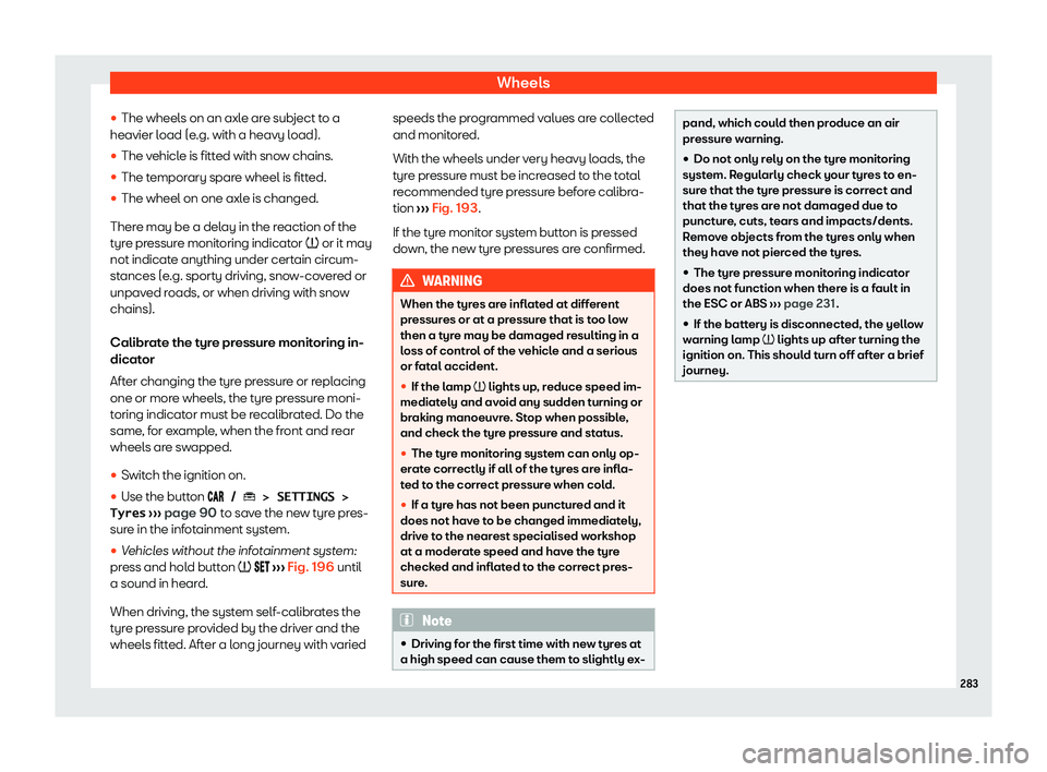 Seat Ibiza 2020  Owners manual Wheels
