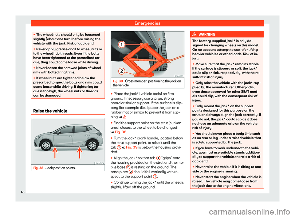 Seat Ibiza 2020 Service Manual Emergencies
