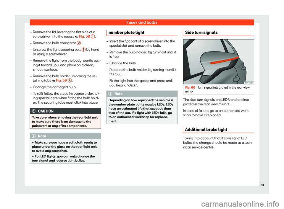 Seat Ibiza 2020  Owners manual Fuses and bulbs
�
