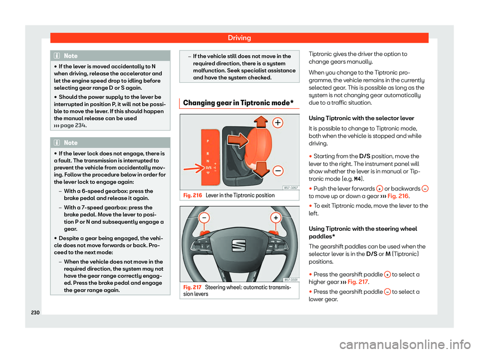 Seat Ibiza 2019  Owners manual Driving
Note
