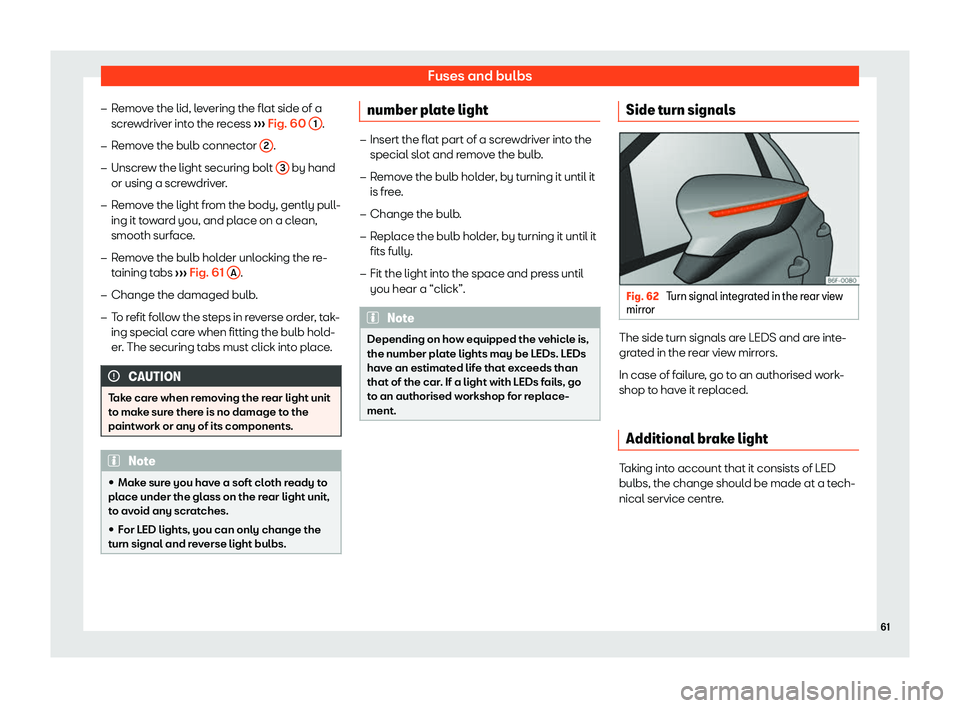 Seat Ibiza 2019  Owners manual Fuses and bulbs
�