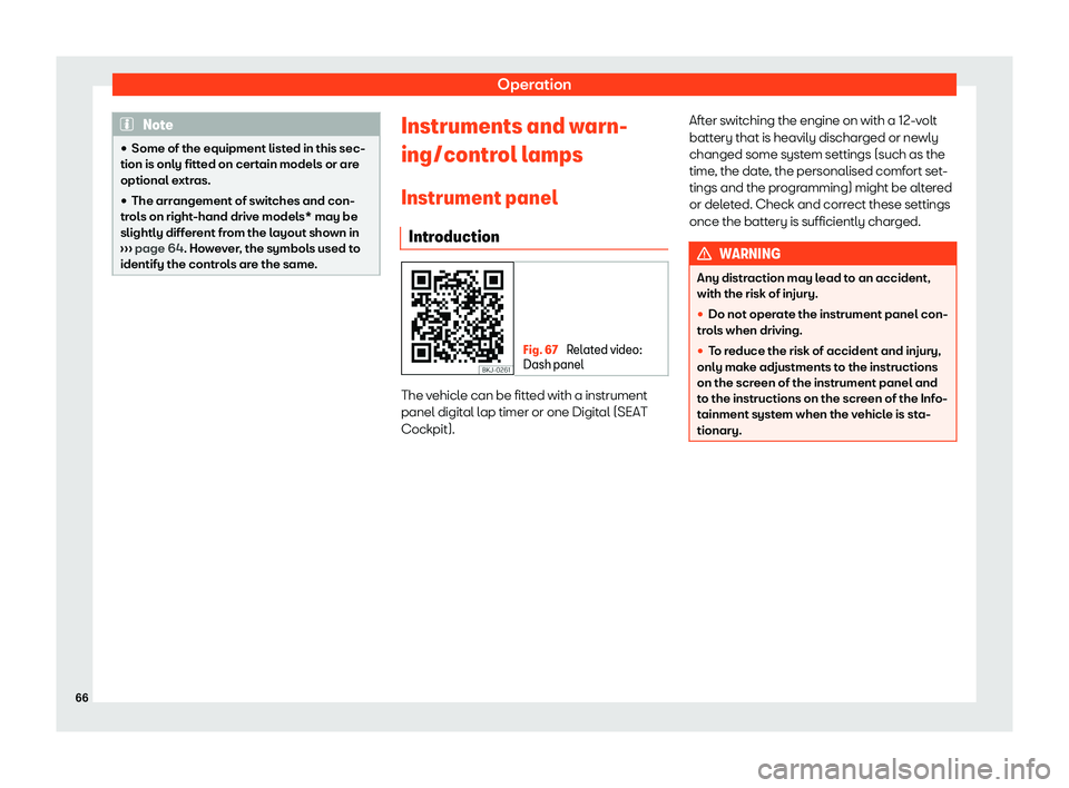 Seat Ibiza 2019 Repair Manual Operation
Note
