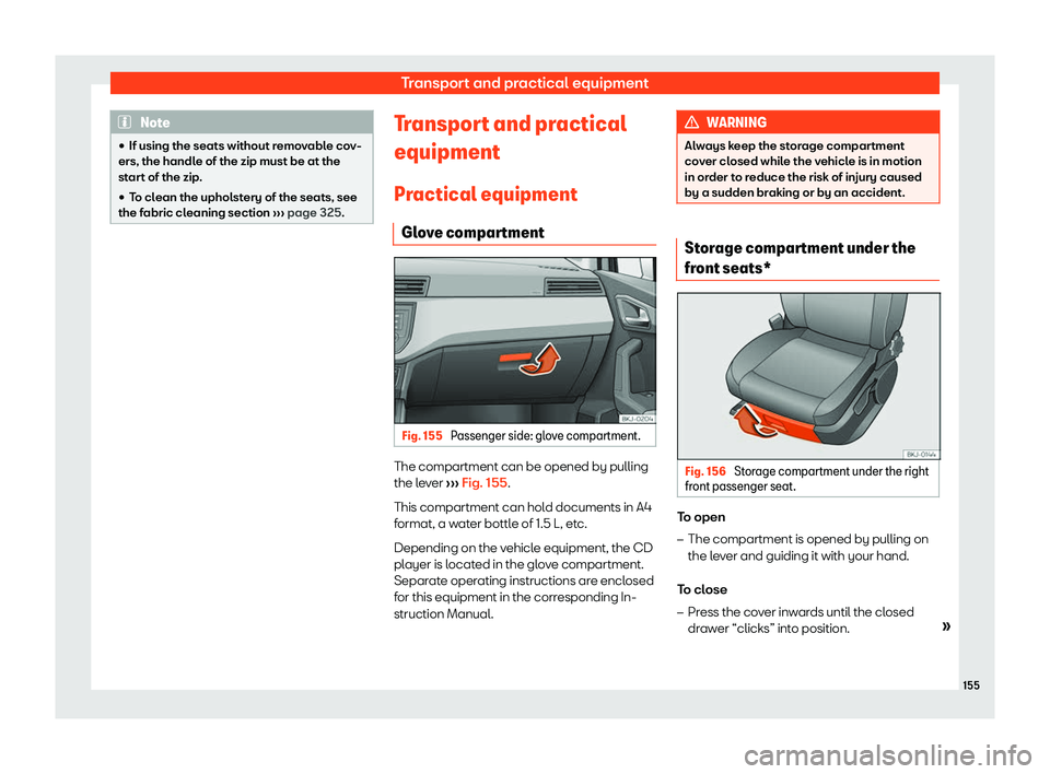 Seat Ibiza 2018  Owners manual Transport and practical equipment
Note
