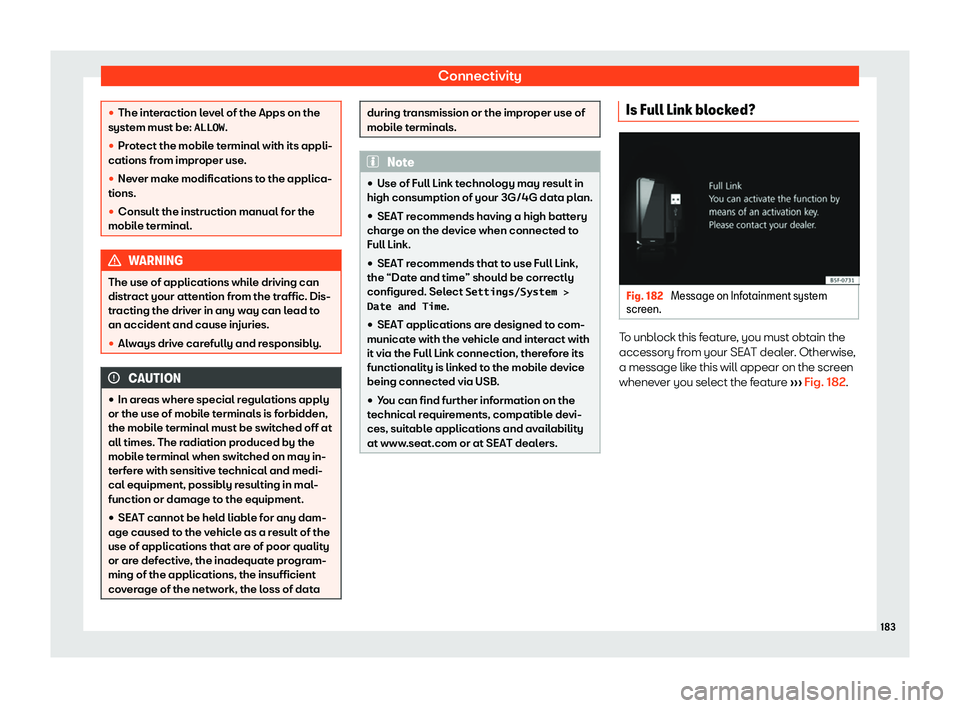Seat Ibiza 2018  Owners manual Connectivity
