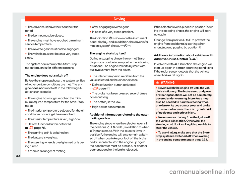 Seat Ibiza 2018  Owners manual Driving
