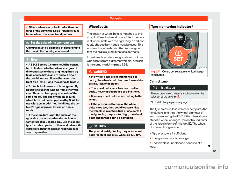 Seat Ibiza 2018  Owners manual Wheels
