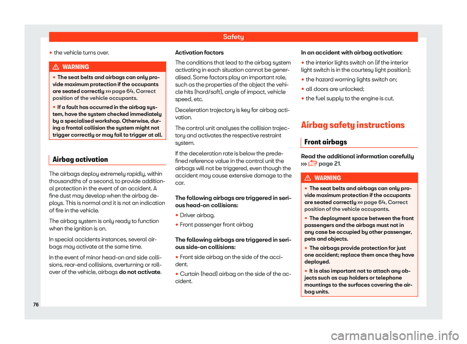 Seat Ibiza 2018 Manual PDF Safety
