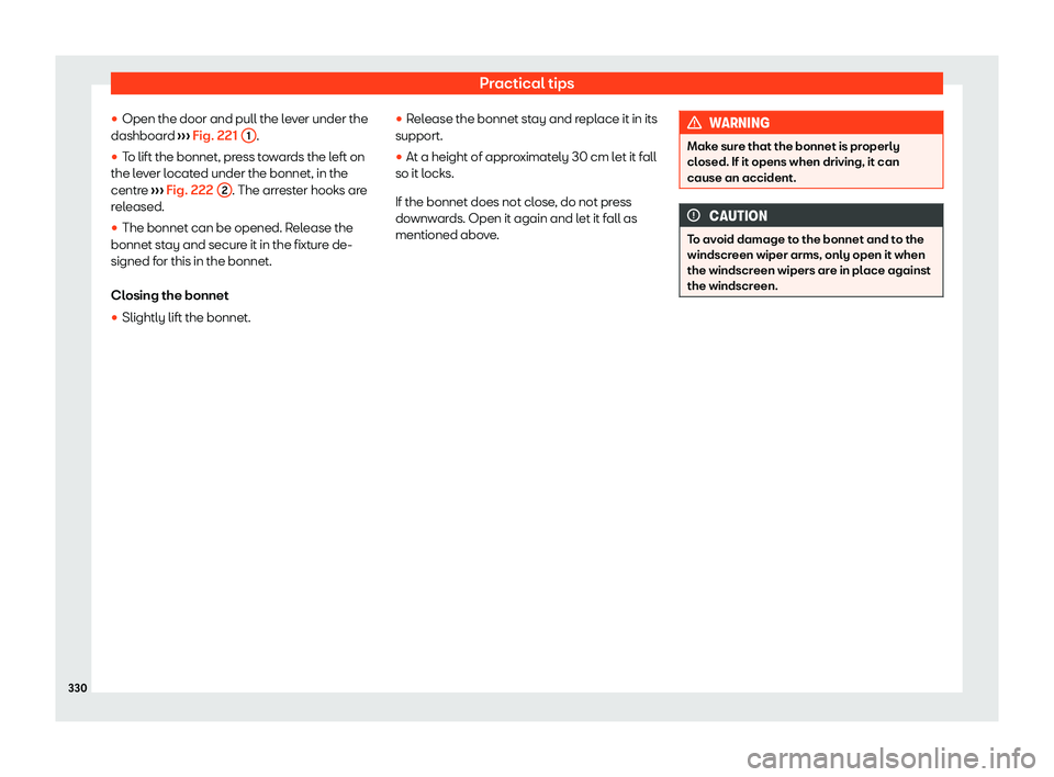Seat Leon 2020  Owners manual Practical tips
