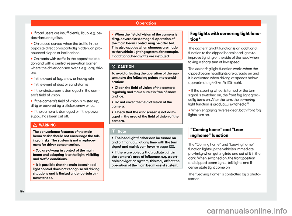 Seat Leon Sportstourer 2020  Owners manual Operation
