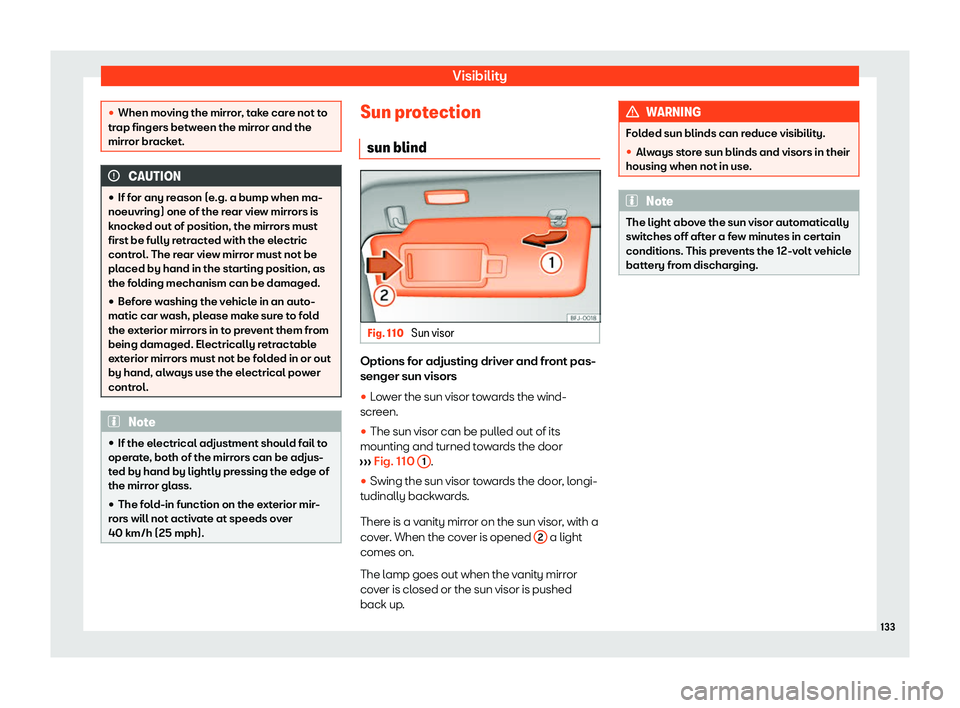 Seat Leon Sportstourer 2020  Owners manual Visibility

