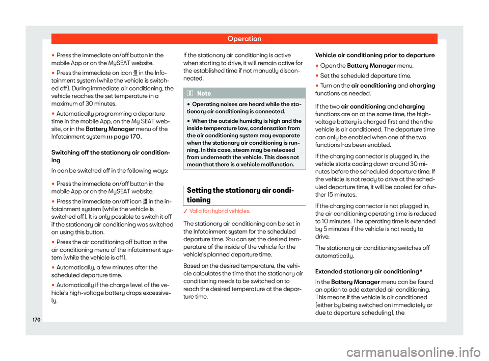 Seat Leon Sportstourer 2020  Owners manual Operation
