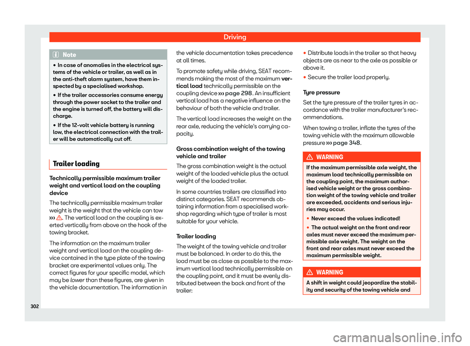 Seat Leon Sportstourer 2020  Owners manual Driving
Note
