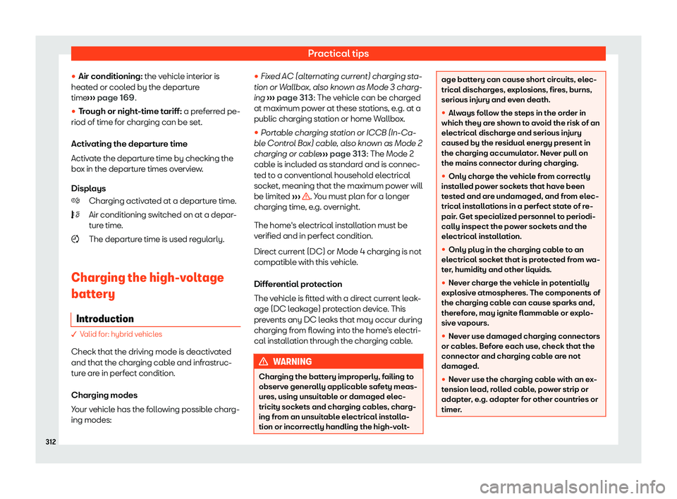 Seat Leon Sportstourer 2020  Owners manual Practical tips
