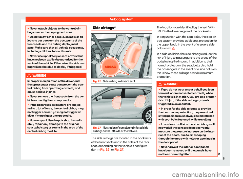 Seat Leon Sportstourer 2020 Owners Guide Airbag system
