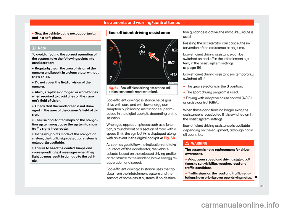 Seat Leon Sportstourer 2020 Manual Online Instruments and warning/control lamps
