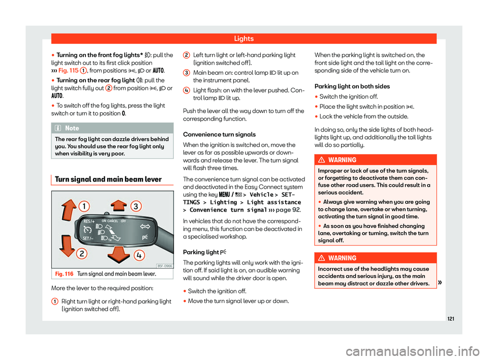Seat Leon Sportstourer 2019  Owners manual Lights
