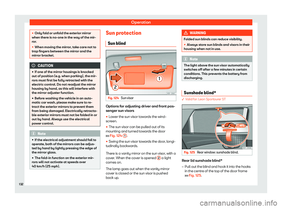 Seat Leon Sportstourer 2019  Owners manual Operation
